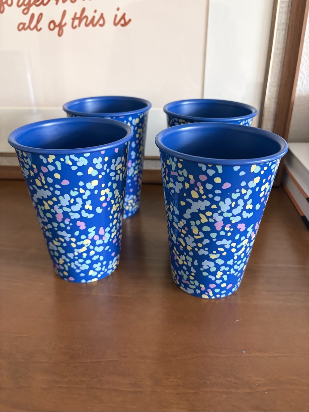 Set of 4 Room Essentials Blue Terrazzo Tumblers - 8oz - Recycled
